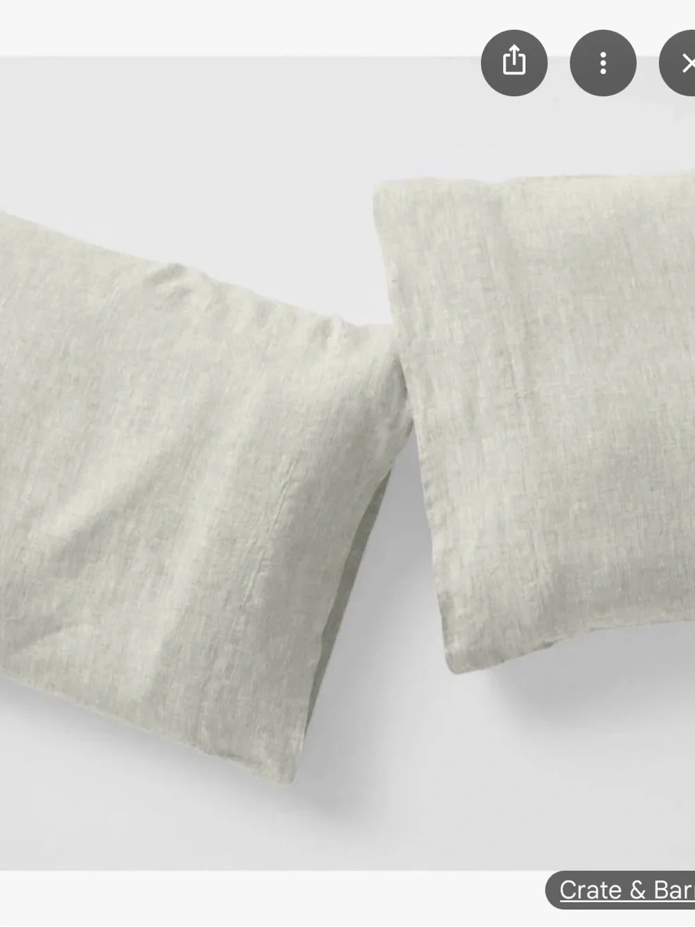 Crate&Barrel Natural Linen Pillowcase Pair - Light Beige